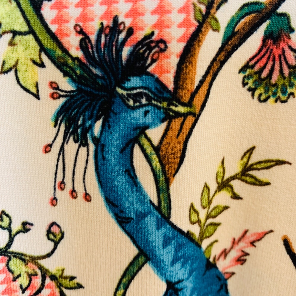 JM Collection Top Womens 2X Peacock Floral Print Shirt Stretchy Whimsical Artsy - Picture 6 of 13